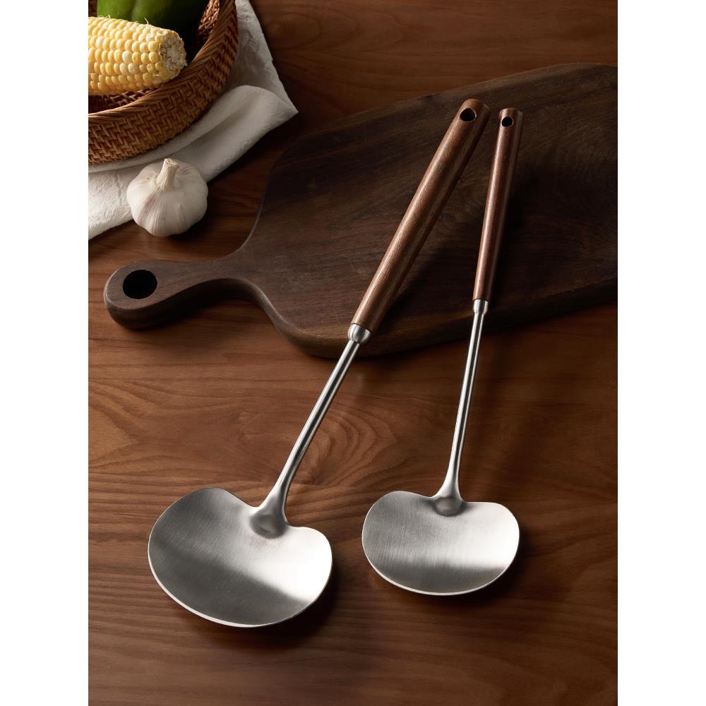 米立风物炒菜勺家用蘑菇头铲子厨具小锅铲304不锈钢贵州铲腰子勺
