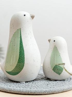 森系可爱陶瓷小鸟客厅电视柜背景墙桌面小摆件玄关卧室家居装饰品