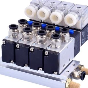 电磁阀阀组4V210阀岛4V110组合阀4V310汇流板阀座4V410阀控制组合