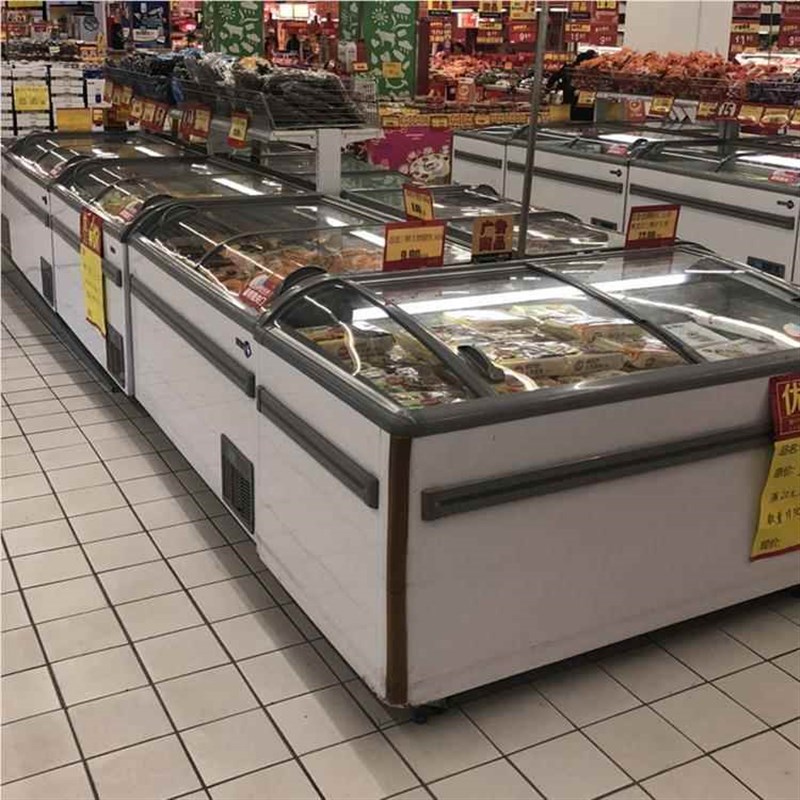冰组柜商用大容量合岛柜冻冻超市冷柜I品玻璃AKW门卧式展示柜