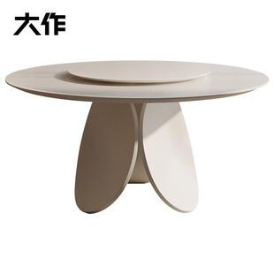 玻璃面现代简约饭桌家用餐桌二层转盘圆桌 钢化玻璃餐桌椅2024新款