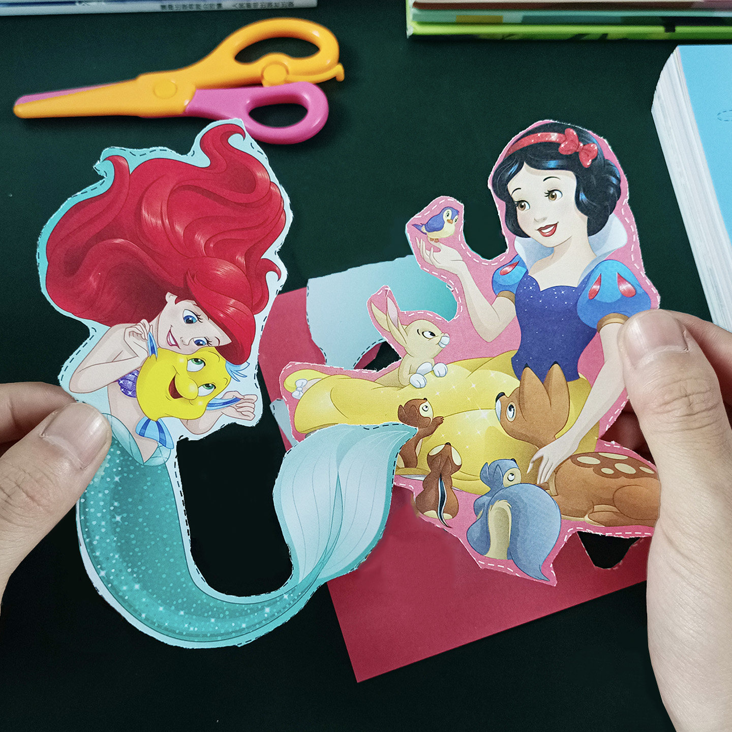 美人鱼剪纸儿童手工diy制作幼儿园3到6岁4女孩迪士尼白雪公主玩具