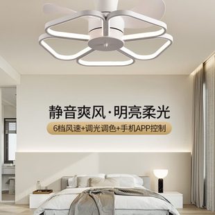 吸顶风扇灯北欧餐厅吊扇灯简约家用风扇灯一体静音电扇 2023年新款