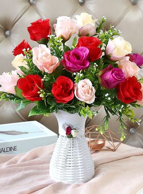 塑料花仿真花高档高级感逼真轻奢风假花摆设高端客厅摆放桌上摆花