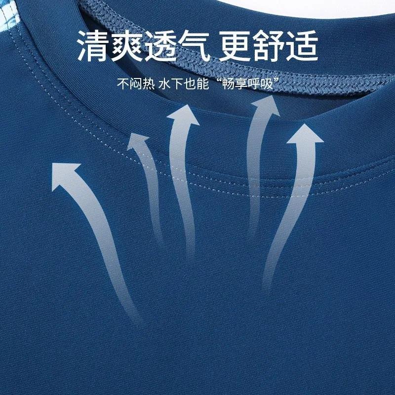 2025新款新款儿童泳衣男童分体男孩游泳衣中大青少年快干双层泳裤
