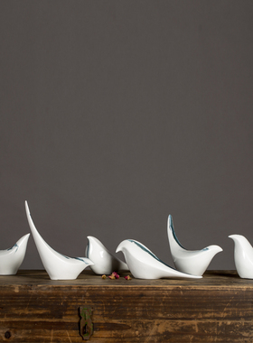 创意陶瓷摆件新中式家居样板房客厅Q电视柜书房装饰品