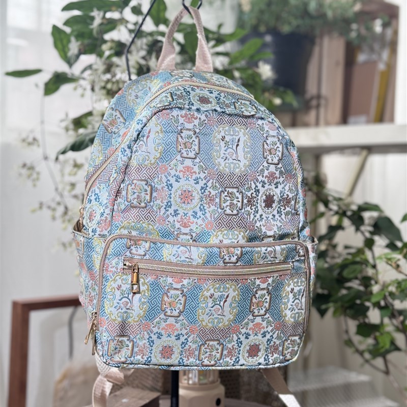 歪服 宋锦双肩小背包