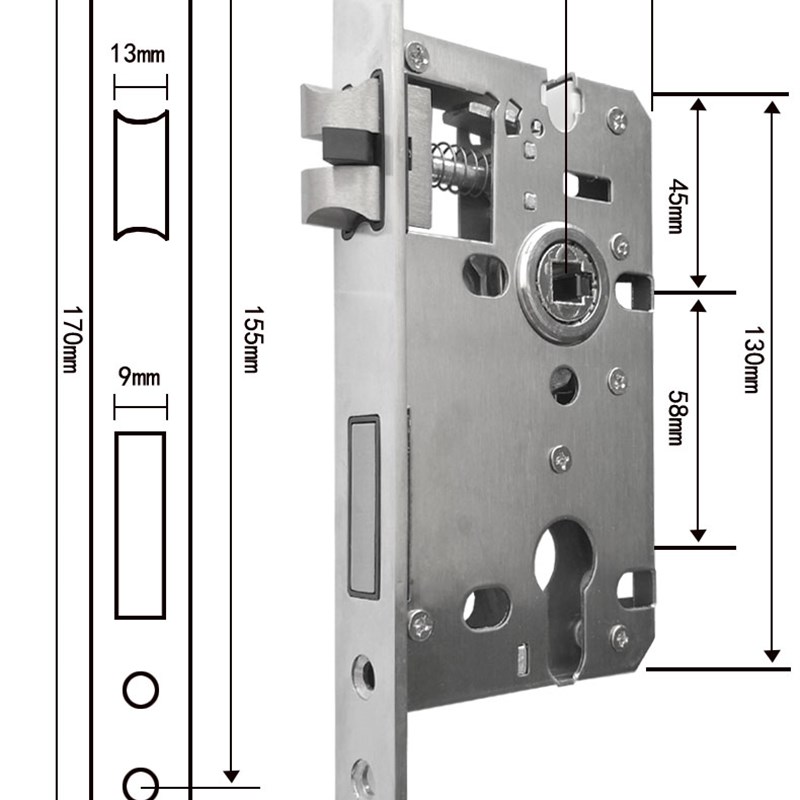 大葫芦58亮铬门锁卧室门锁家用房间静音门锁卫生间厨房实木门锁具
