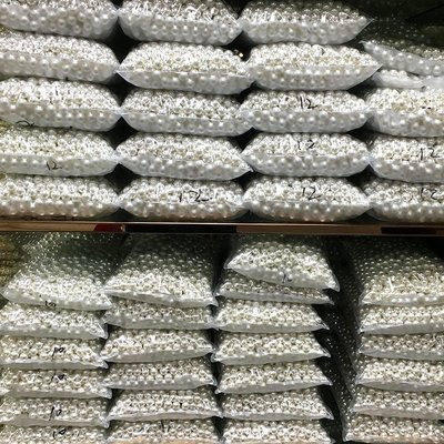 高亮ABS仿珍珠米白纯白色穿孔珍珠饰品材料服装辅料珍珠饰品 配件