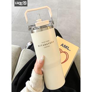 冰霸杯大容量保温水杯女新款2025带吸管女士办公室不锈钢杯子男生