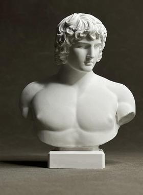 安提诺乌斯石膏雕塑桌面摆件装饰道具古典艺术书架商业陈设道具