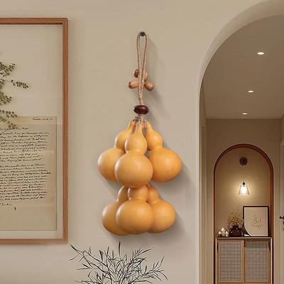 天然葫芦五帝钱门对门挂件真葫芦串挂饰家居摆件八方来财福禄壁挂