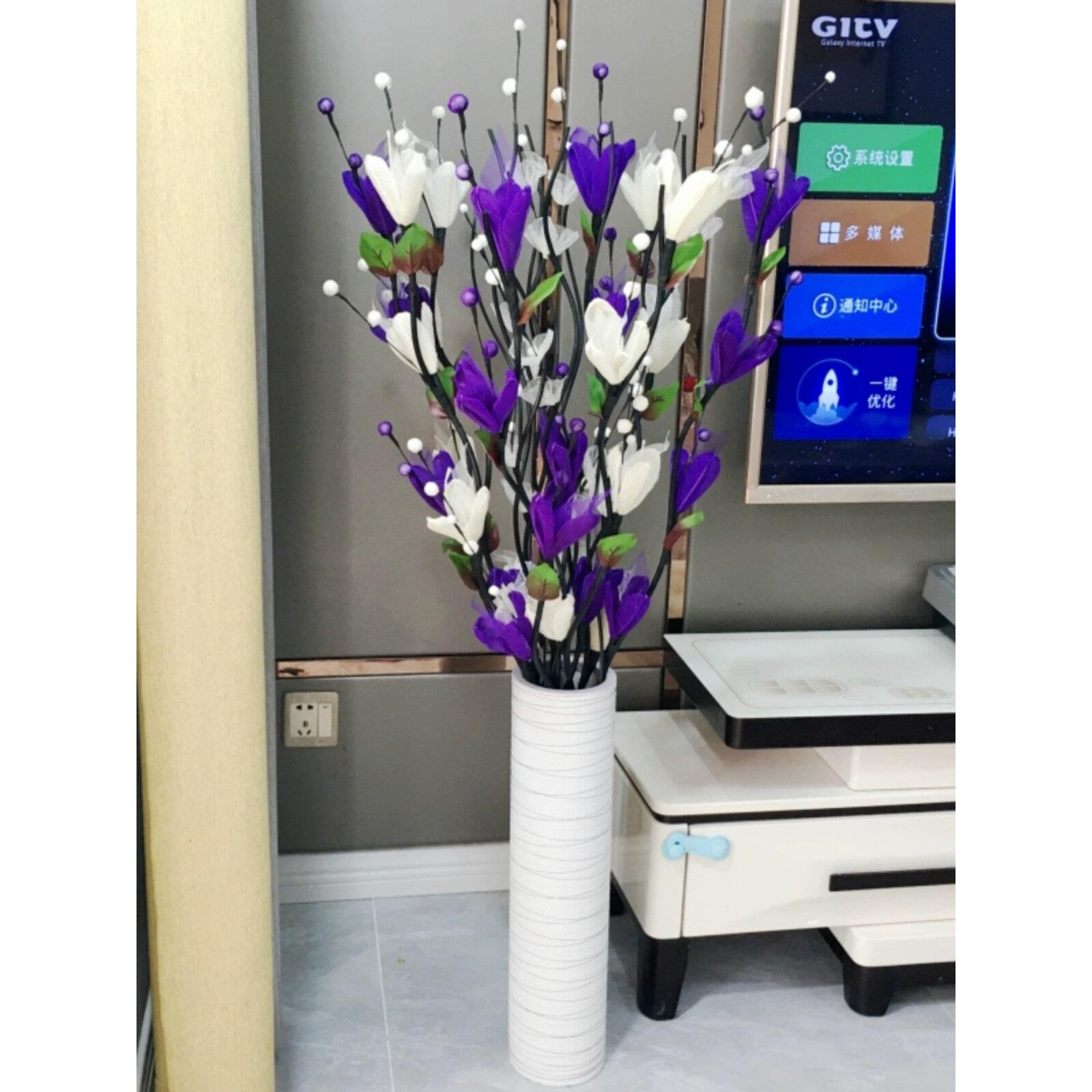 叶脉彷真干花假花束客厅落地摆设件室内装饰花艺高枝插花婚庆玫瑰