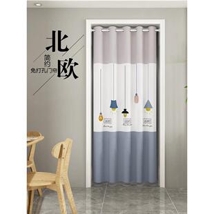 免打孔加厚卧室保暖门帘冬季棉挂帘卫生间隔断帘窗帘试衣间遮挡帘