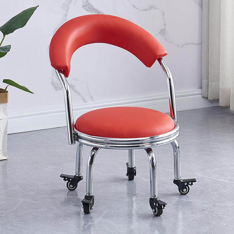 带轮小凳子圆滑轮家用老人带娃靠背椅带轮椅子带靠背学步万向轮子