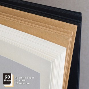 手绘空白素描本 跨境新品 12inch3色素描本 线圈绘画素描本 2本装