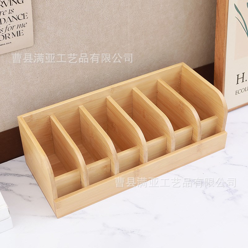 竹木六格腰带收纳盒无盖衣柜皮带整理陈列展示盒实木收纳架款