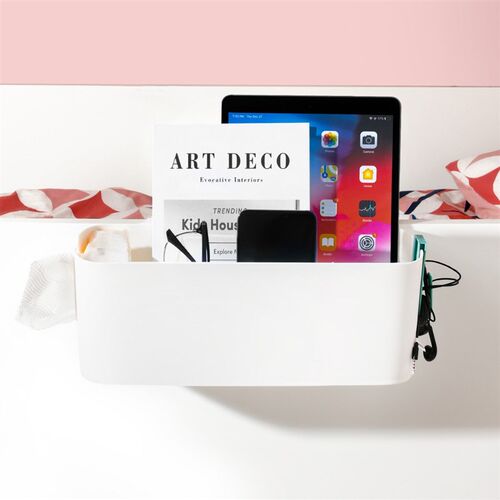 宿舍床边床头杂物置物架床头挂篮寝室免打孔床上多功能收纳篮