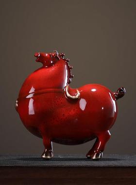 汉鸿 创意招财摆件唐马办公室客厅书房桌面装饰摆设品家居工艺礼