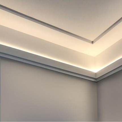 双眼皮吊顶灯带线型灯回型顶边吊免开槽明装反光槽洗顶led线性灯