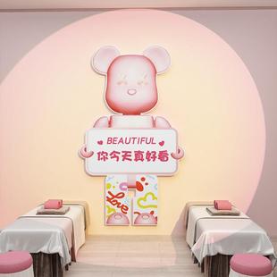 美容院装 形象墙面网红背景美甲理发店 饰画品房间布置氛围轻奢软装