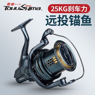 德岛DG纺车轮大斜口线杯大物远投轮全金属无间隙10000锚鱼海钓轮