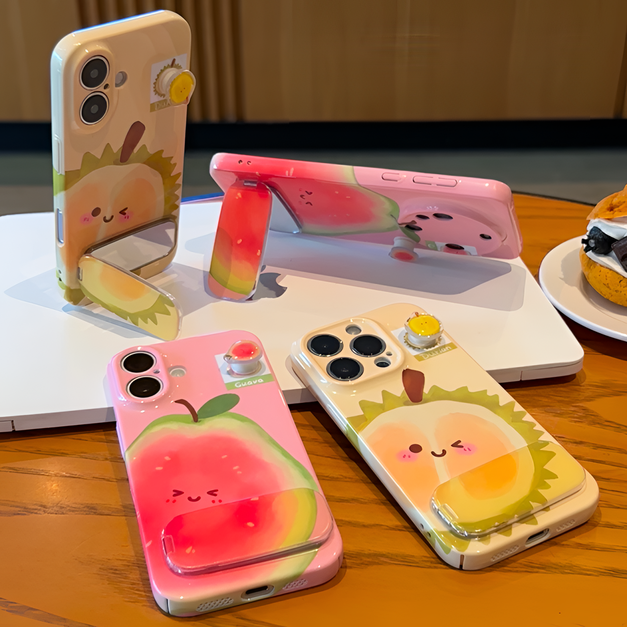 情侣旋转榴莲芭乐支架适用苹果16promax手机壳iPhone14pro11小米15华为mate70pura80k60vivox200reno12一加13