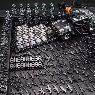 兼容乐高和军事两变悍马车特种兵积木人仔组合儿童益智拼装玩具