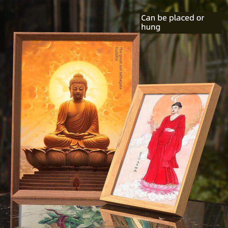 大日如来佛祖挂画家用结缘供奉佛像摆件唐卡画像相框摆台菩萨挂像