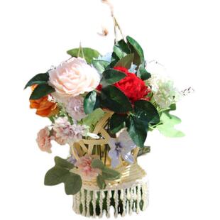 汉服摄影道具花篮插花古典舞蹈古风流苏手提竹编篮广场舞花篮子