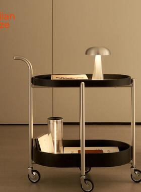 间则Tail小推车可移动边几木茶几铁艺设计师黑色中古黄色收纳置物