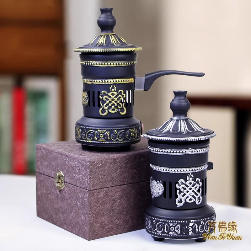藏式电子薰香炉烟供盘施食火供炉烟供香炉煨桑插电带手柄移动小号