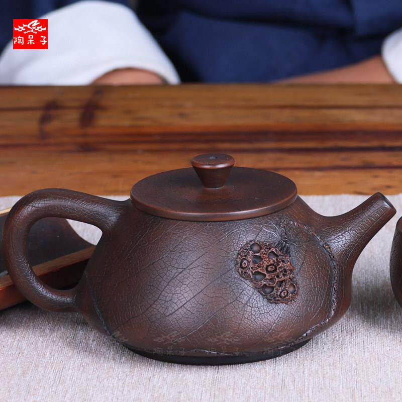 云南建水紫陶茶壶 纯手工功夫茶 中式覆古菩提纹莲子西施壶高端壶
