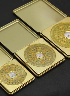 风水罗盘高精度三元三合综合八卦盘方形带盖子罗盘随身携带镇宅摆