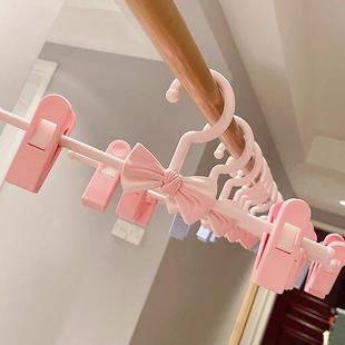 美翻瞭 夹裙夹 儿童少女蝴蝶结家用衣架晾衣夹晾衣架塑料裤 架裤
