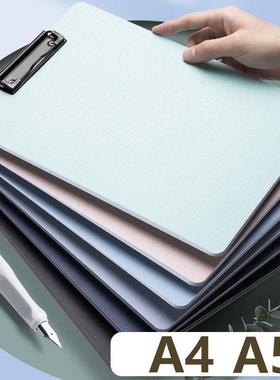 文件夹夹板办公用品黑色pp发泡加厚写字板学生a4莫兰迪色板夹