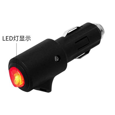 东莞德天厂家尼龙加纤材质过15A大电流带开关带灯车载点烟器插头