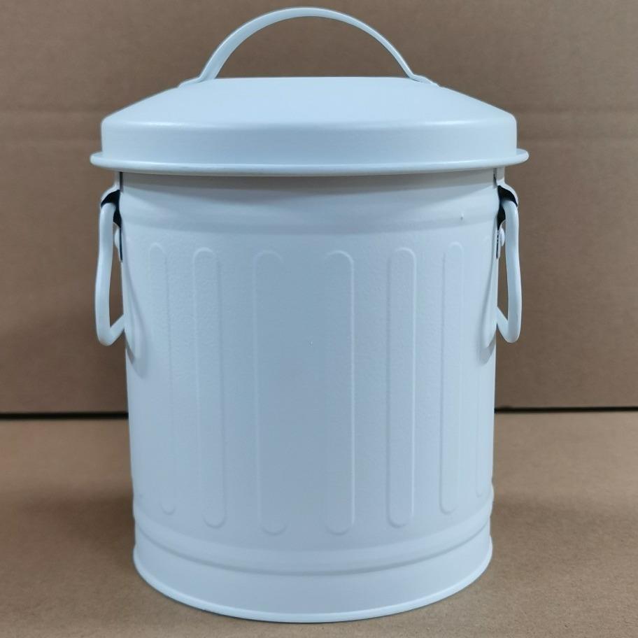 铁艺美式复古桌面文具收纳桶欧式垃圾桶插花桶美术笔筒小铁桶