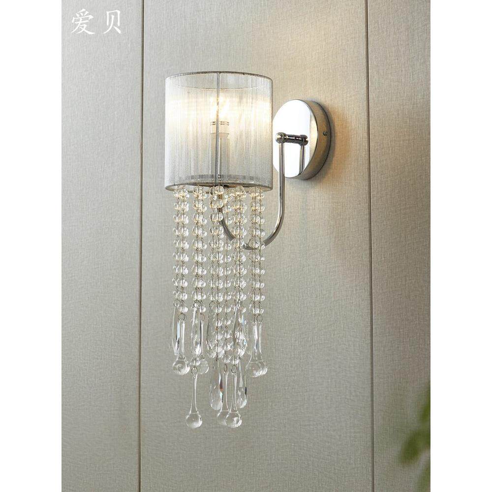 SY轻奢现时代流苏银色水晶壁灯简欧法式客厅背景墙走廊床头卧室灯