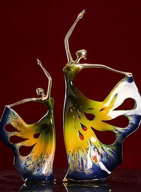 全铜雀之舞者摆件现代轻奢高档客厅酒柜玄关装饰品新房子乔迁礼物