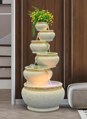 现代简约客厅流水喷泉水景观摆件生财办公室欧式轻奢家居装饰礼品