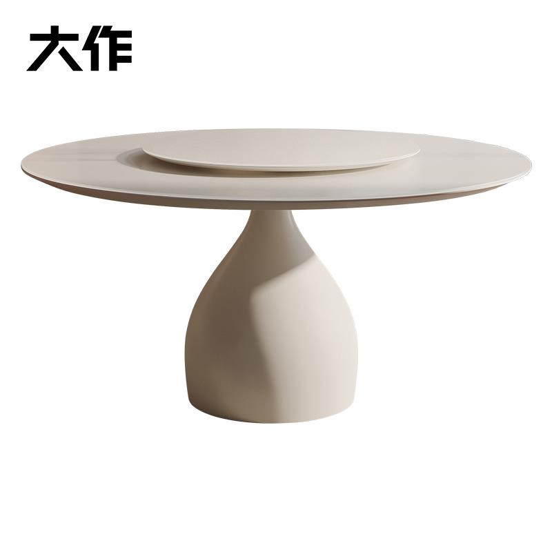 钢化玻璃餐桌椅组合现代简约轻奢家用小户型饭桌二层圆形玻璃圆桌