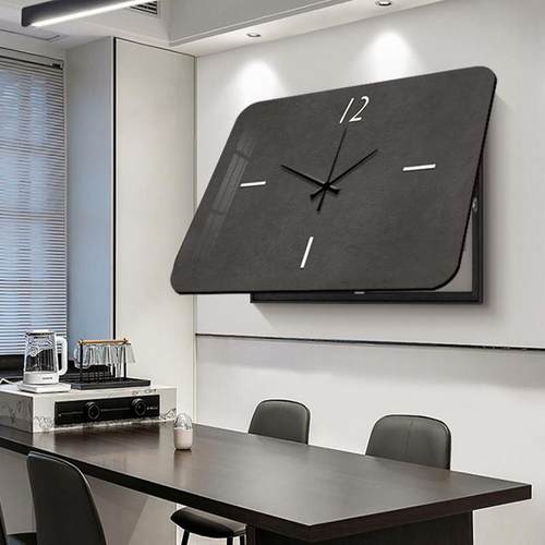 极简电表箱装饰画 画带钟表高级感配电箱遮挡时钟挂画 画电闸盒开