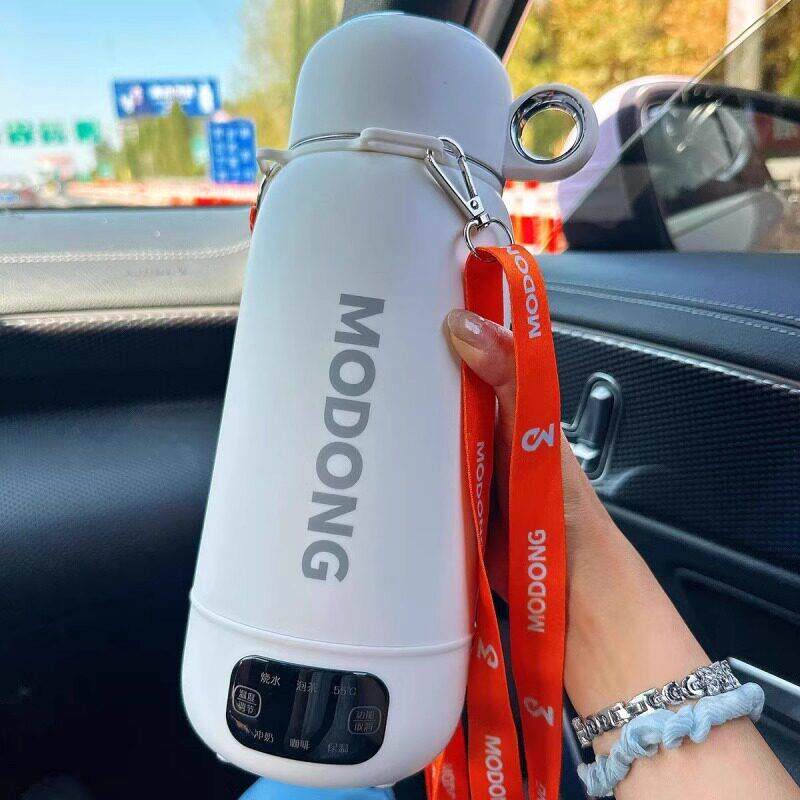 韩国可携式电热水杯保温烧水杯旅行加热烧水壶真空小型电热烧水杯