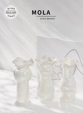 Molaluna.Yuen。花瓶无障碍豪华珍珠白色斯堪的纳维亚陶瓷客厅艺