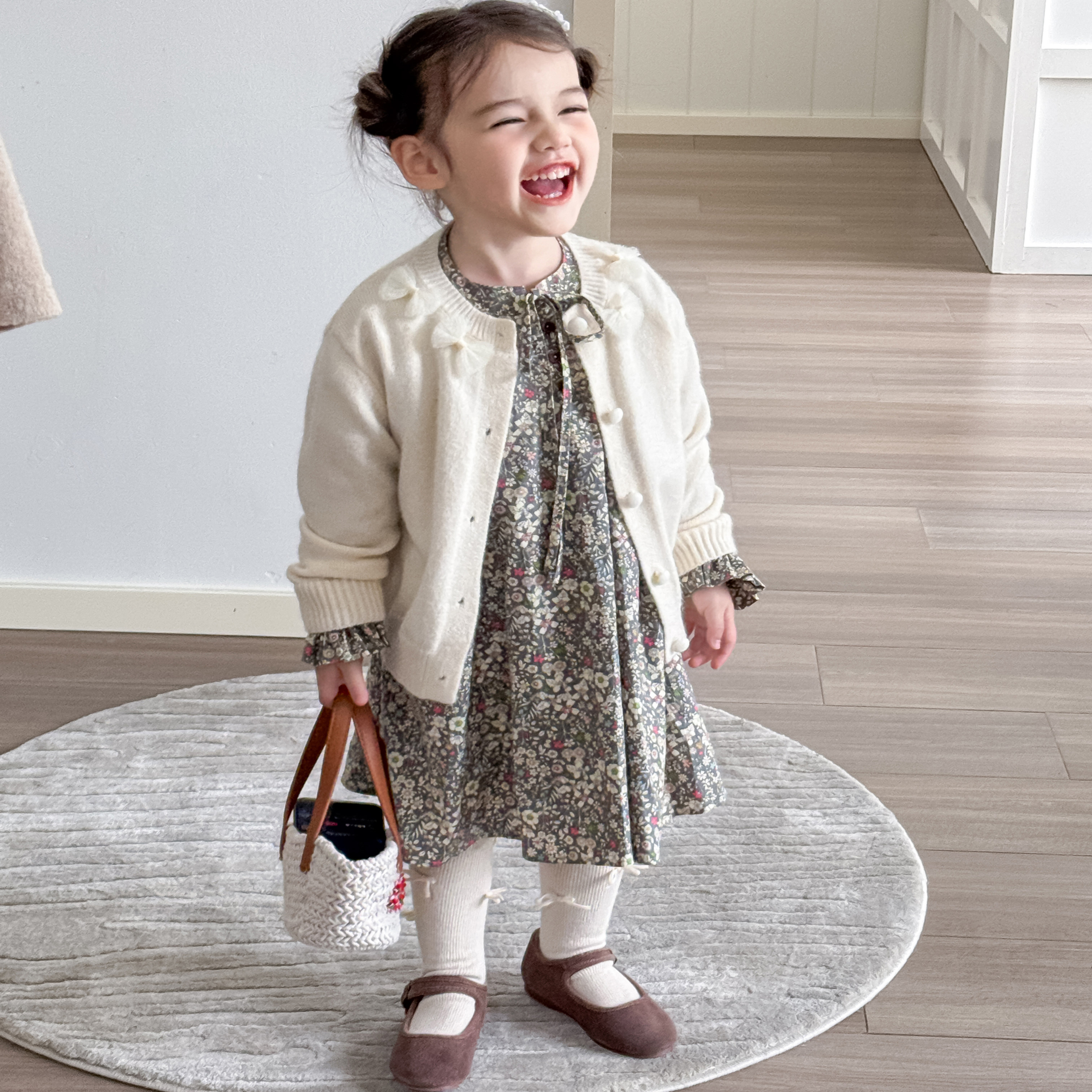 松韩屋（原创）童装女童2025年新款女宝宝小碎花长袖小童连衣裙