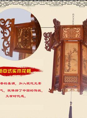 中式彷古大红色宫年灯实木灯笼别墅户门寺庙阳台过春节大节NTO日