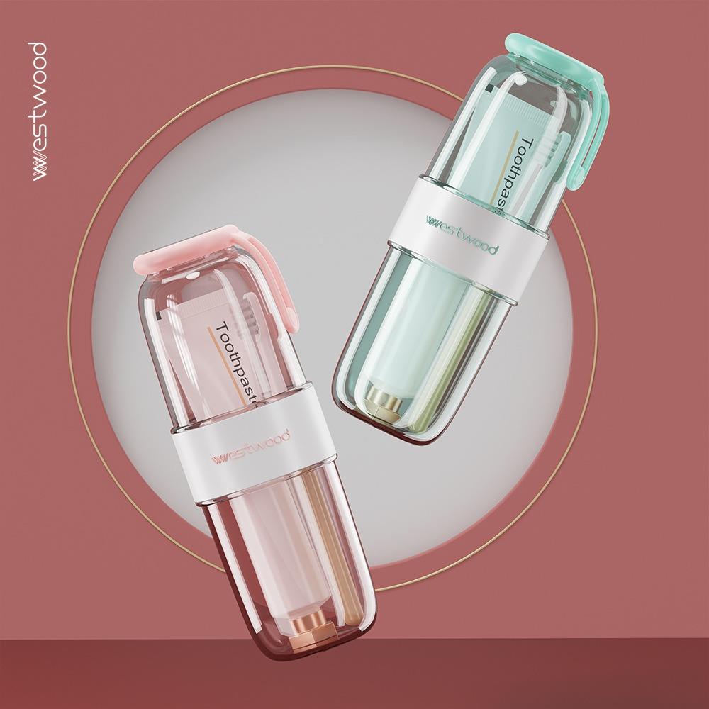 口袋旅行洗漱杯式漱杯便携膏牙刷口牙杯子套装男女出FX1152D差牙