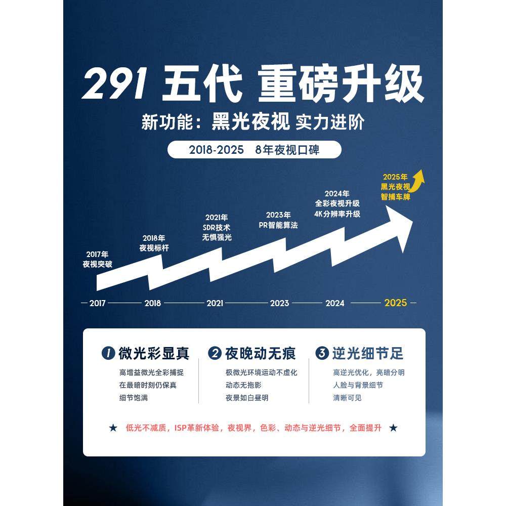 PAPAGO高n291走汽车载行车记录清仪25新款免线4K前后双摄停车监控