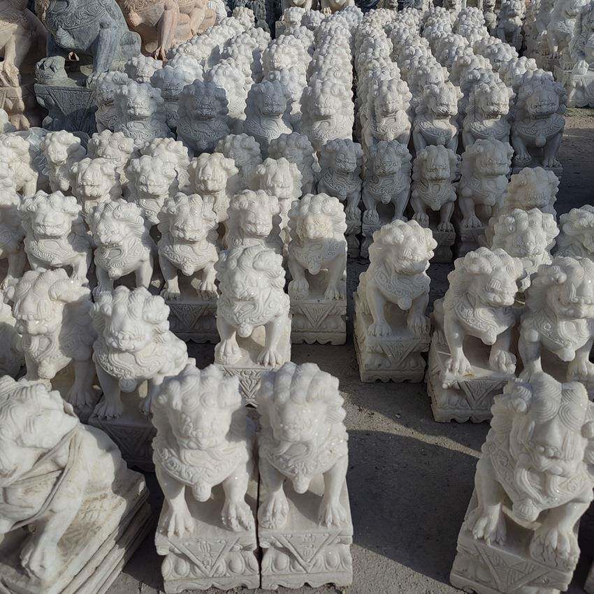 汉白玉石雕小獅子青石狮子家用宅邸墓地石狮子镇宅摆件厂家